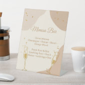 Minimalist Mimosa Bar Sign – Neutral Brunch 台座サイン (インサイチュ)