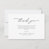 Minimalist Minimalist Funeral Sympathy Memorial サンキューカード (正面)