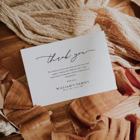 Minimalist Minimalist Funeral Sympathy Memorial サンキューカード