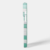 Minimalist Mint Green & White Checkered Case  Case-Mate iPhoneケース (裏面 / 左)
