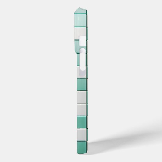 Minimalist Mint Green & White Checkered Case  Case-Mate iPhoneケース (裏面 / 左)