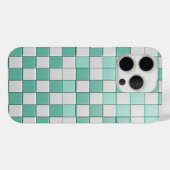 Minimalist Mint Green & White Checkered Case  Case-Mate iPhoneケース (裏面 (横))