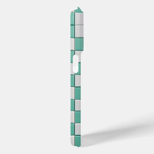 Minimalist Mint Green & White Checkered Case  Case-Mate iPhoneケース (裏面 / 右)