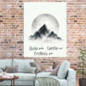 Minimalist Misty Mountain Silhouette Wall Art ポスター