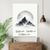 Minimalist Misty Mountain Silhouette Wall Art ポスター