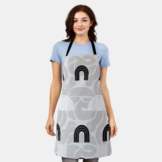 Minimalist Mixed Boho Arches エプロン (着用した状態)