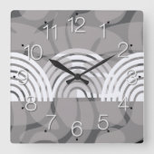 Minimalist Mixed Boho Arches スクエア壁時計 (正面)