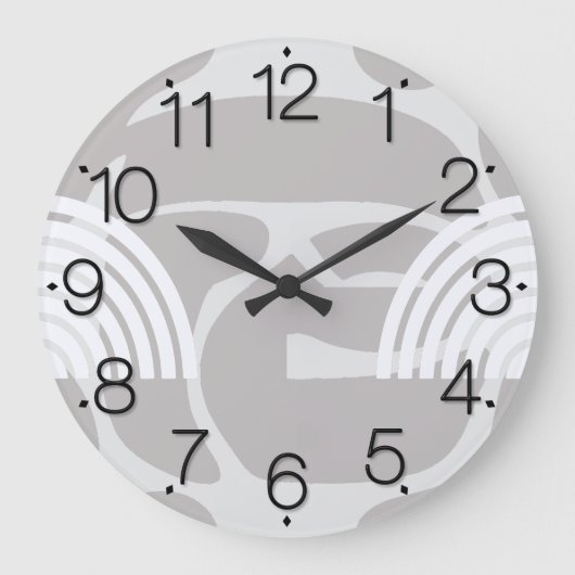 Minimalist Mixed Boho Arches ラージ壁時計 (正面)