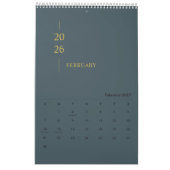 Minimalist Modern 2026 Wall Calendar カレンダー (2月 2027)