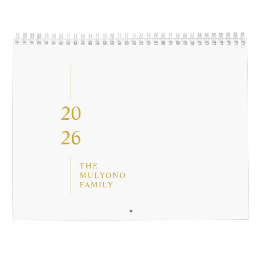 Minimalist Modern 2026 Wall Calendar カレンダー (裏面)