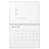 Minimalist Modern 2026 Wall Calendar カレンダー (2月 2026)