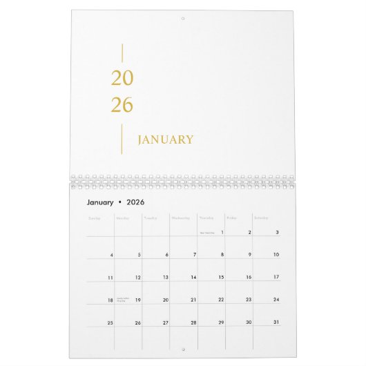 Minimalist Modern 2026 Wall Calendar カレンダー (1月 2026)
