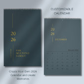 Minimalist Modern 2026 Wall Calendar カレンダー