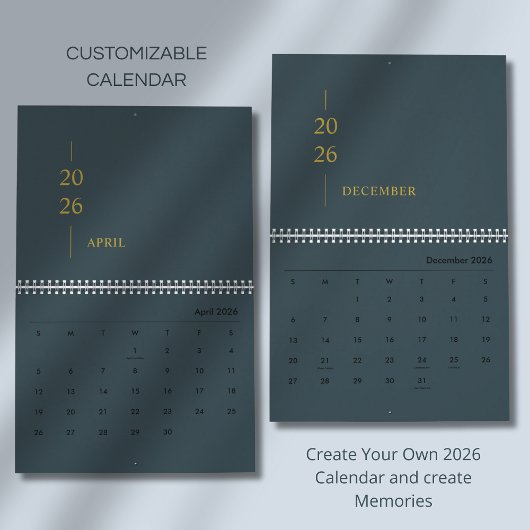 Minimalist Modern 2026 Wall Calendar カレンダー