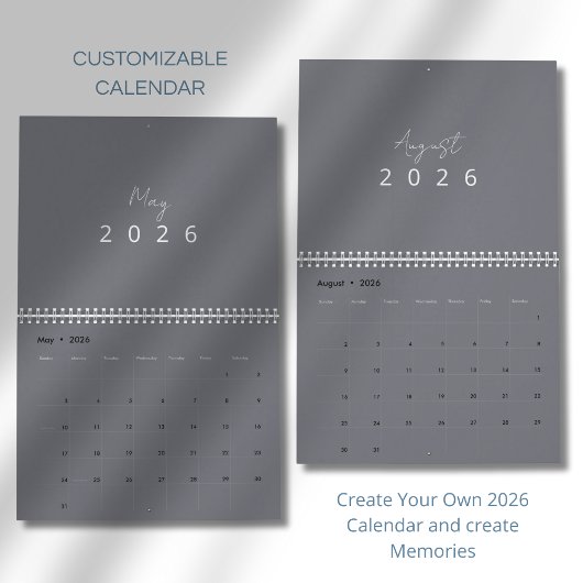 Minimalist Modern 2026 Wall Calendar カレンダー