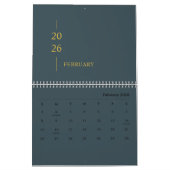 Minimalist Modern 2026 Wall Calendar カレンダー (2月 2026)