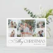 Minimalist modern 5 photo collage Merry Christmas シーズンカード (スタンド正面)