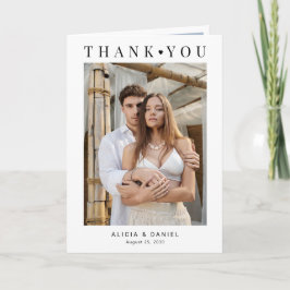 Minimalist modern 5 photo wedding サンキューカード