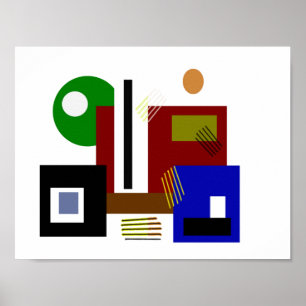 Minimalist Modern Abstract Shapes Colors and Lines ポスター