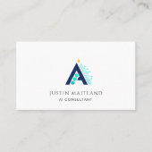 Minimalist Modern AI Consultant Business Card 名刺 (正面)