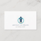 Minimalist Modern AI Consultant Business Card 名刺 (正面)