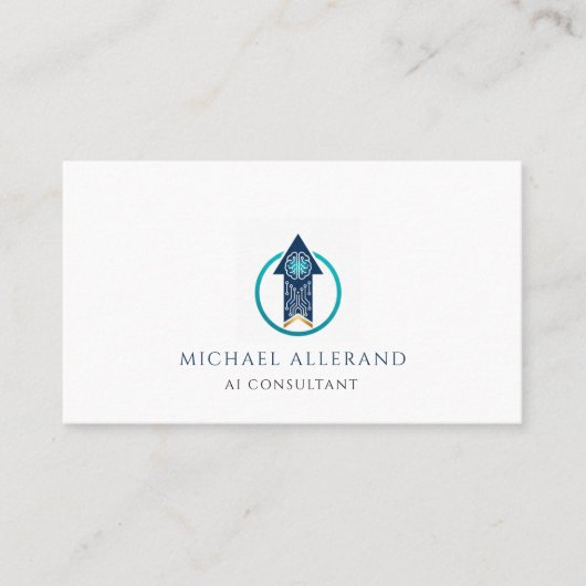 Minimalist Modern AI Consultant Business Card 名刺 (正面)