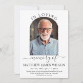 Minimalist Modern Arch Photo Funeral Memorial サンキューカード (正面)