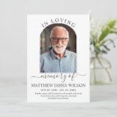 Minimalist Modern Arch Photo Funeral Memorial サンキューカード (スタンド正面)