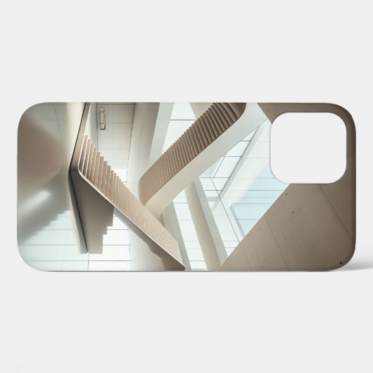 Minimalist Modern Architecture Stairs Sleek Beige Case-Mate iPhoneケース (裏面 (横))