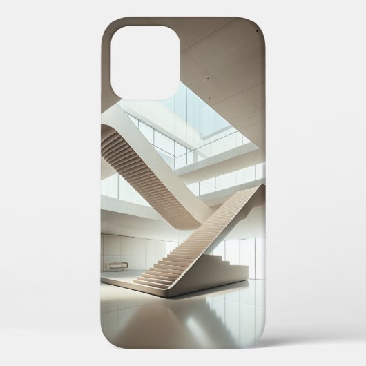 Minimalist Modern Architecture Stairs Sleek Beige Case-Mate iPhoneケース (裏面)