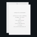 Minimalist Modern Autumn Black White Wedding 招待状<br><div class="desc">A simple wedding invitation with sans serif typography in black and white.</div>