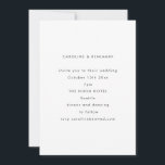 Minimalist Modern Autumn Black White Wedding 招待状<br><div class="desc">A simple wedding invitation with sans serif typography in black and white.</div>