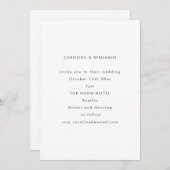 Minimalist Modern Autumn Black White Wedding 招待状 (正面/裏面)