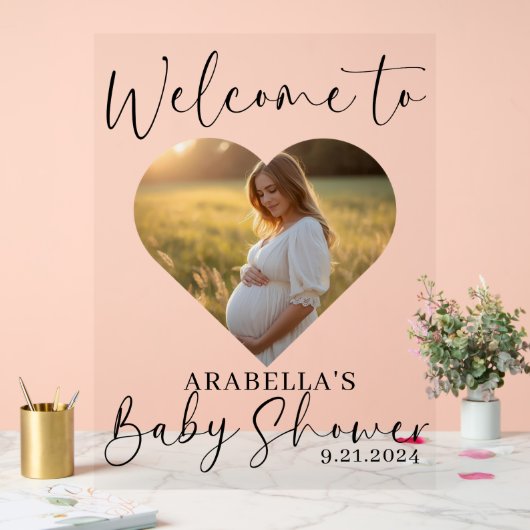Minimalist Modern Baby Shower Acrylic Sign アクリルサイン (ウェディング)