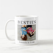 Minimalist Modern Best Friends BFF Photo Names コーヒーマグカップ (左)