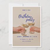 Minimalist Modern Birthday Party Invitation  招待状 (正面)