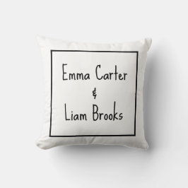 Minimalist Modern Black and White Wedding Keepsake クッション
