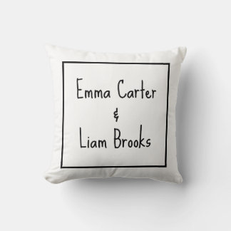 Minimalist Modern Black and White Wedding Keepsake クッション