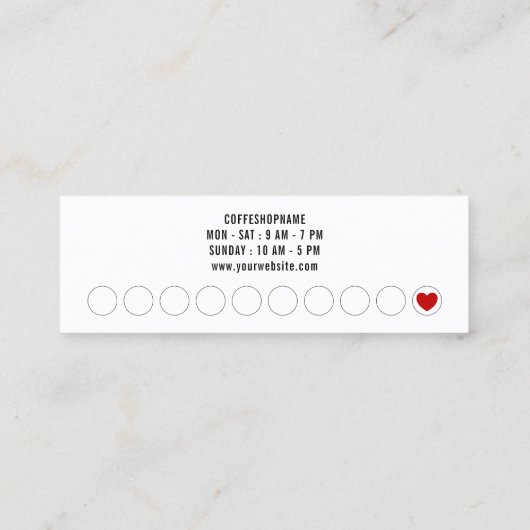 Minimalist Modern Black Coffee Beans ロイヤリティカード (裏面)