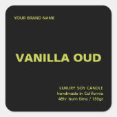 Minimalist modern black green luxury candle スクエアシール (正面)