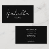 Minimalist Modern Black Lash Artist 名刺 (正面/裏面)