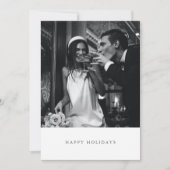 Minimalist Modern Black White Two Photo Wedding シーズンカード (正面)