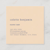 Minimalist Modern Blue-Grey & Pale Peach スクエア名刺 (裏面)