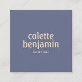 Minimalist Modern Blue-Grey & Pale Peach スクエア名刺 (正面)