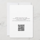 Minimalist Modern Blush Pink QR Code Wedding 招待状 (裏面)