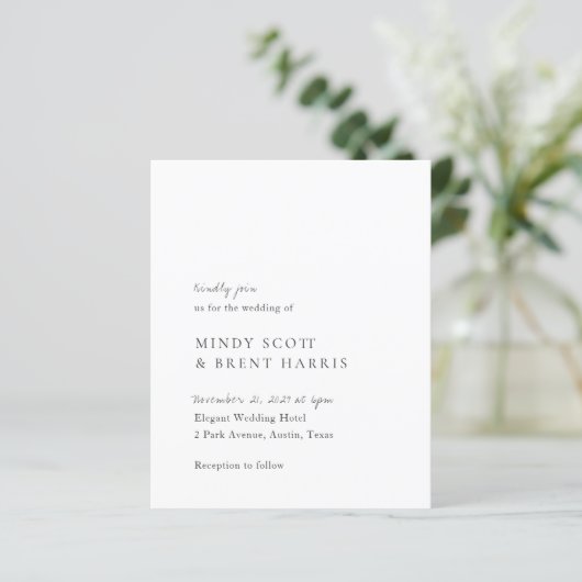 Minimalist Modern Budget Wedding Invite (スタンド正面)