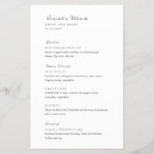 Minimalist Modern Budget Wedding Menu チラシ (正面)