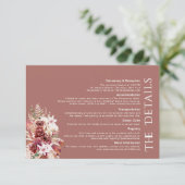 Minimalist Modern Burgundy QR Wedding Details  エンクロージャーカード (スタンド正面)