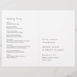 Minimalist Modern Catholic Budget Wedding Program チラシ