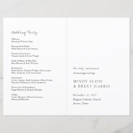 Minimalist Modern Catholic Wedding Program